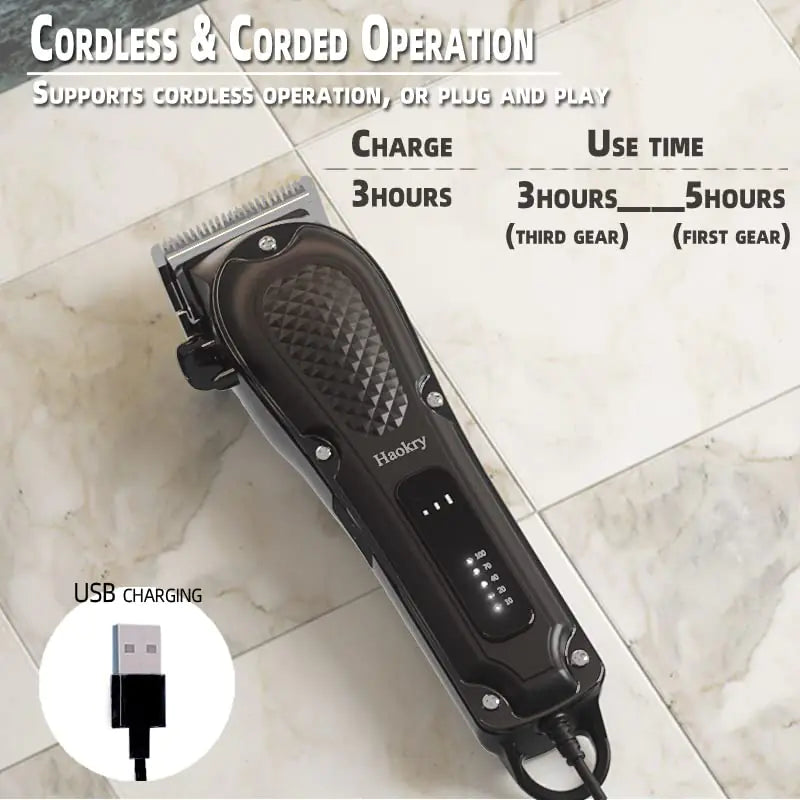 Hair Clippers for Men Professional - Cordless&Corded Barber Clippers for Hair Cutting & Grooming Rechargeable Beard Trimmer