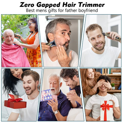 Hair Clippers for Men, Professional Hair Trimmer Barber Cordless Zero Gapped Hair Clippers with LCD Display, Mens Gifts Beard Trimmer T Liners Shavers Edgers Clipper for Hair Cutting - Gold